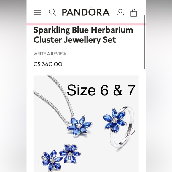 Pandora Sparkling Blue Herbarium Cluster Jewellery Set - Picture 5 of 15